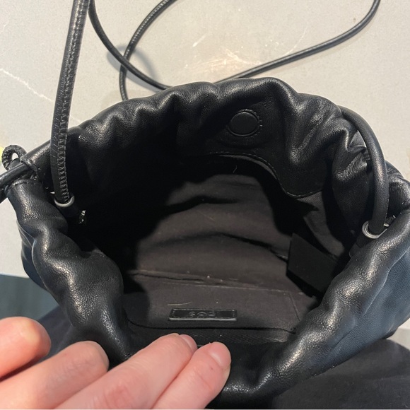 COS mini cavatelli black leather clutch crossbody bag - Picture 4 of 4